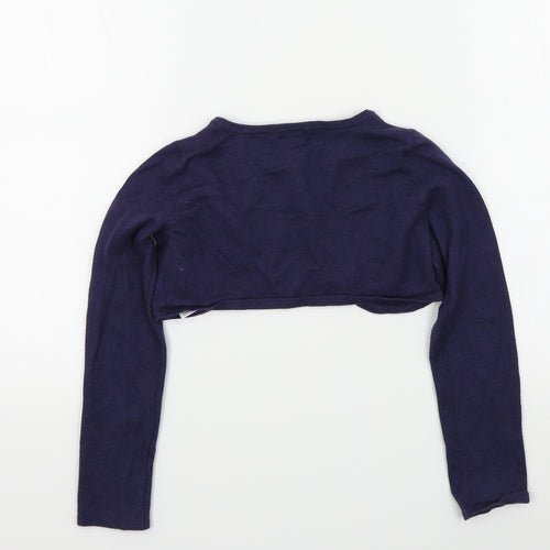Monsoon Girls Blue Colourblock  Cardigan Jumper Size 10 Years