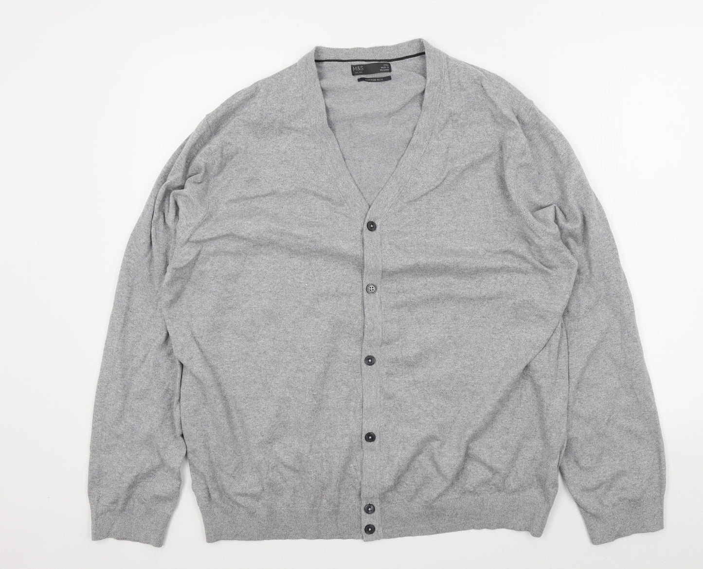 M&S Mens Grey   Cardigan Jumper Size 2XL