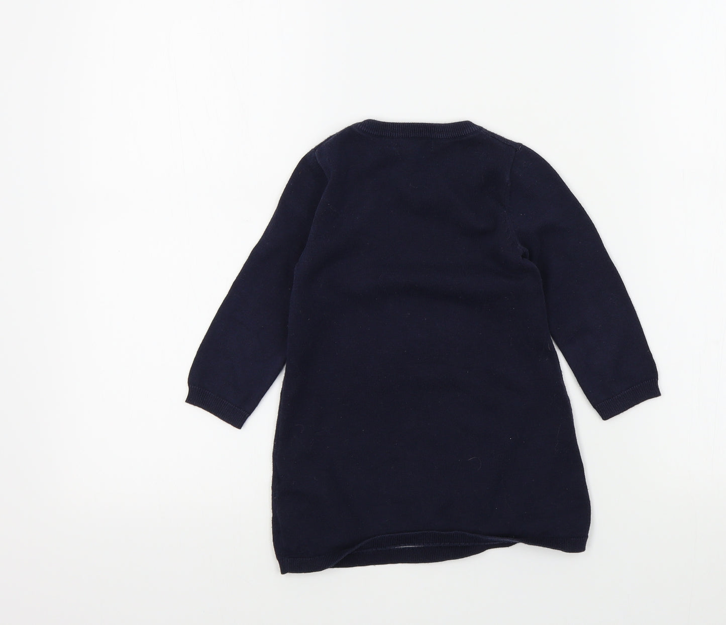 Blue Zoo Girls Blue Colourblock  Pullover Jumper Size 18-24 Months
