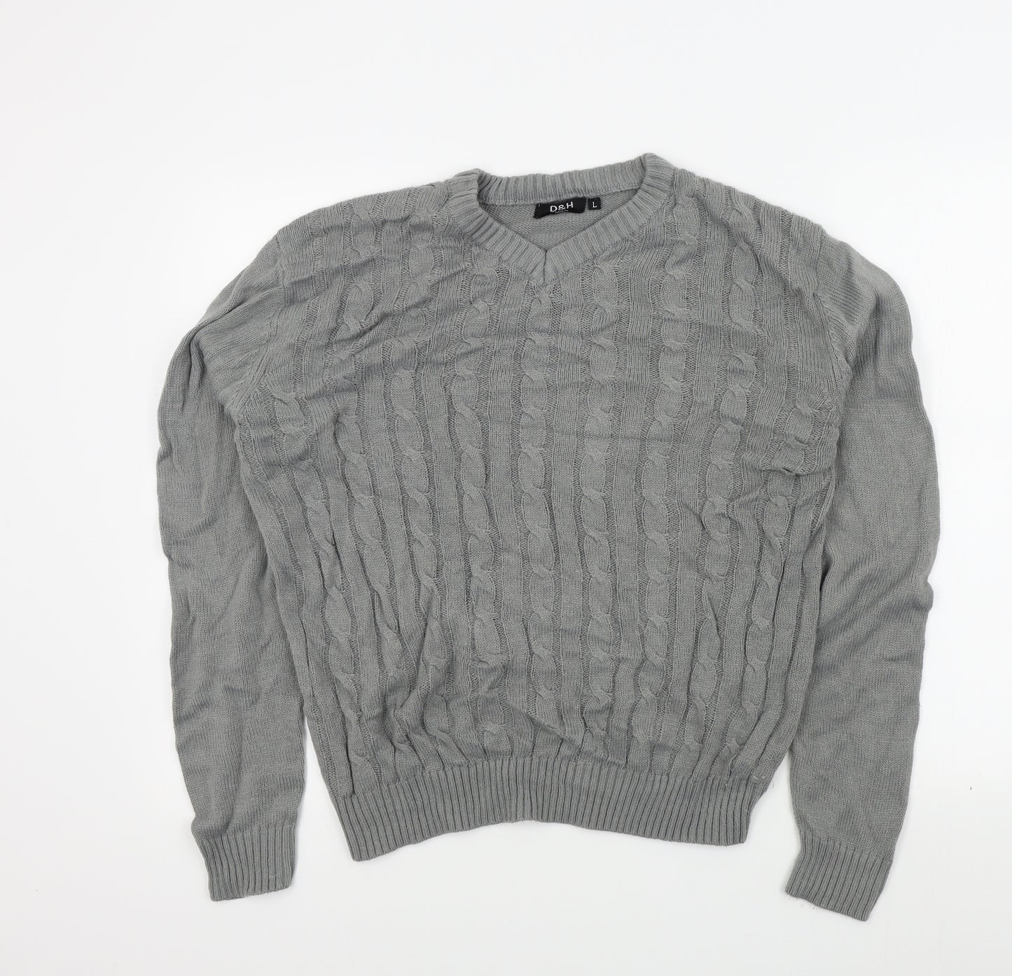D&H Mens Grey   Pullover Jumper Size L