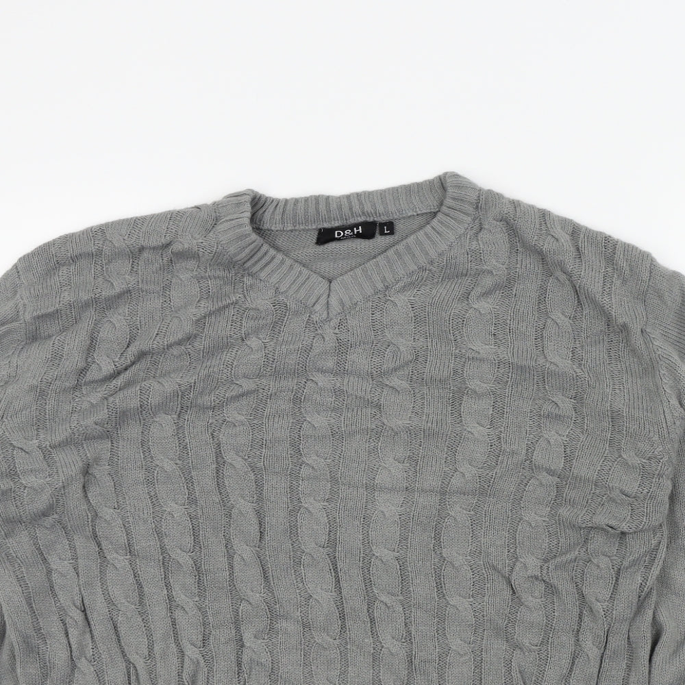 D&H Mens Grey   Pullover Jumper Size L