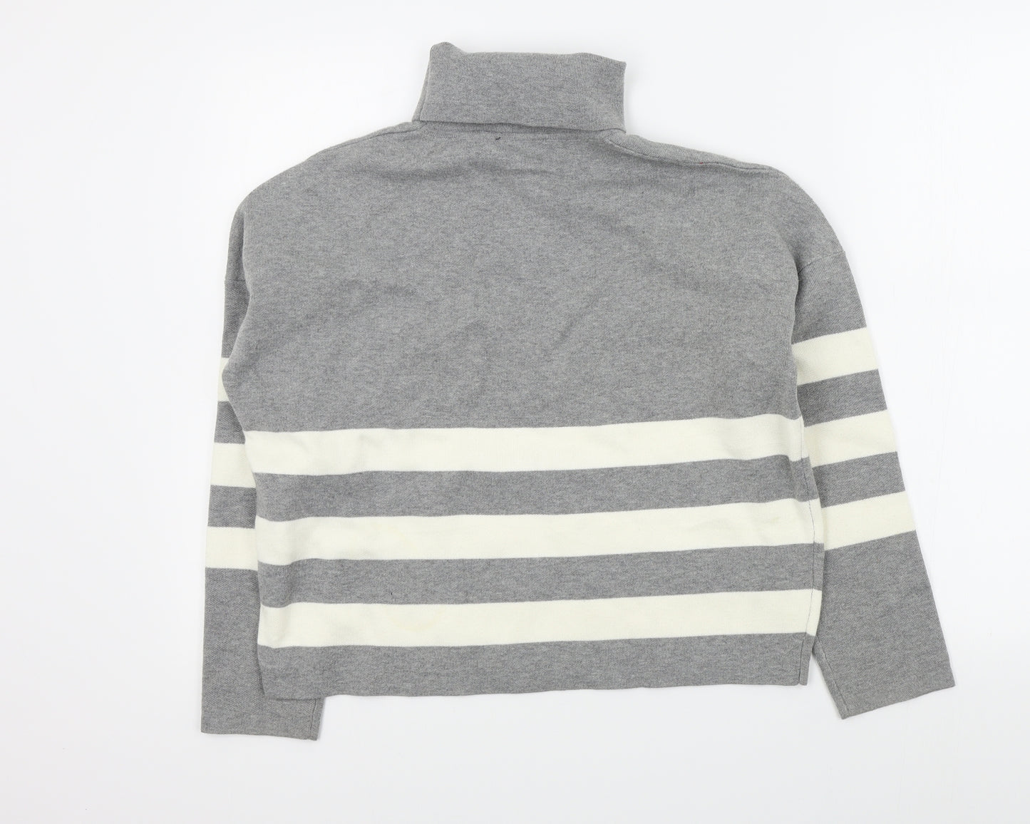New Look Womens Grey Striped  Pullover Jumper Size M