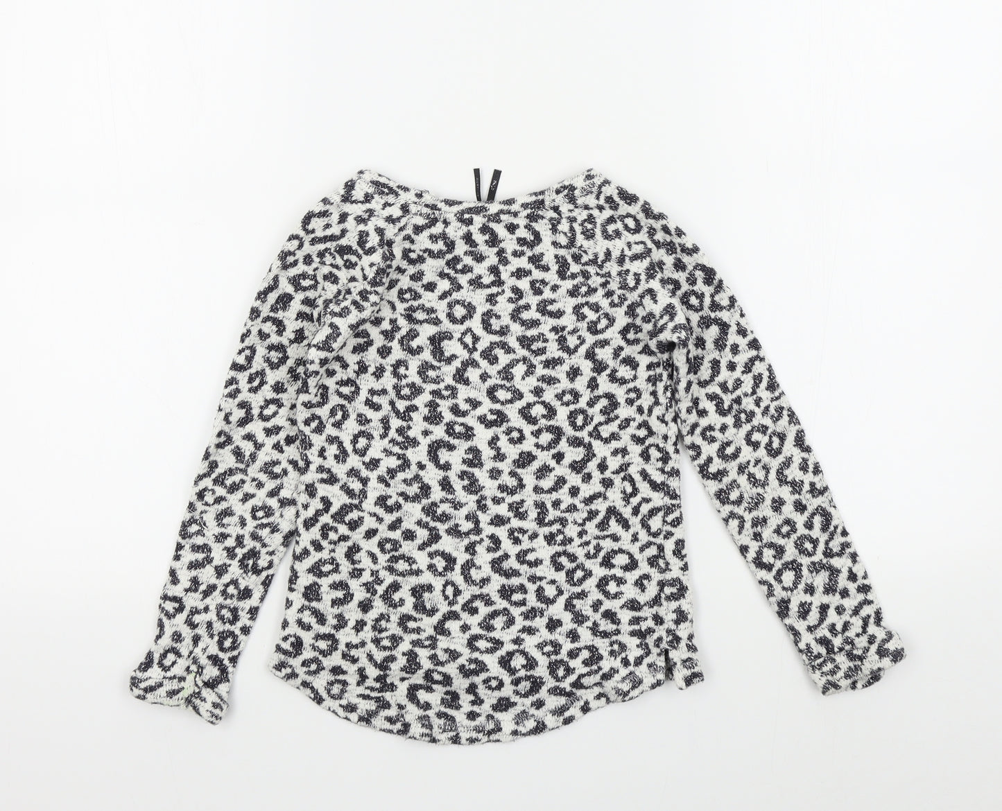 NEXT Girls White Geometric  Pullover Jumper Size 7 Years