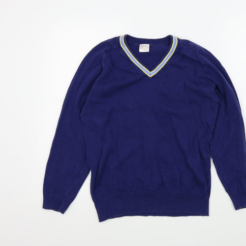 uniformity Boys Blue Colourblock  Pullover Jumper Size S