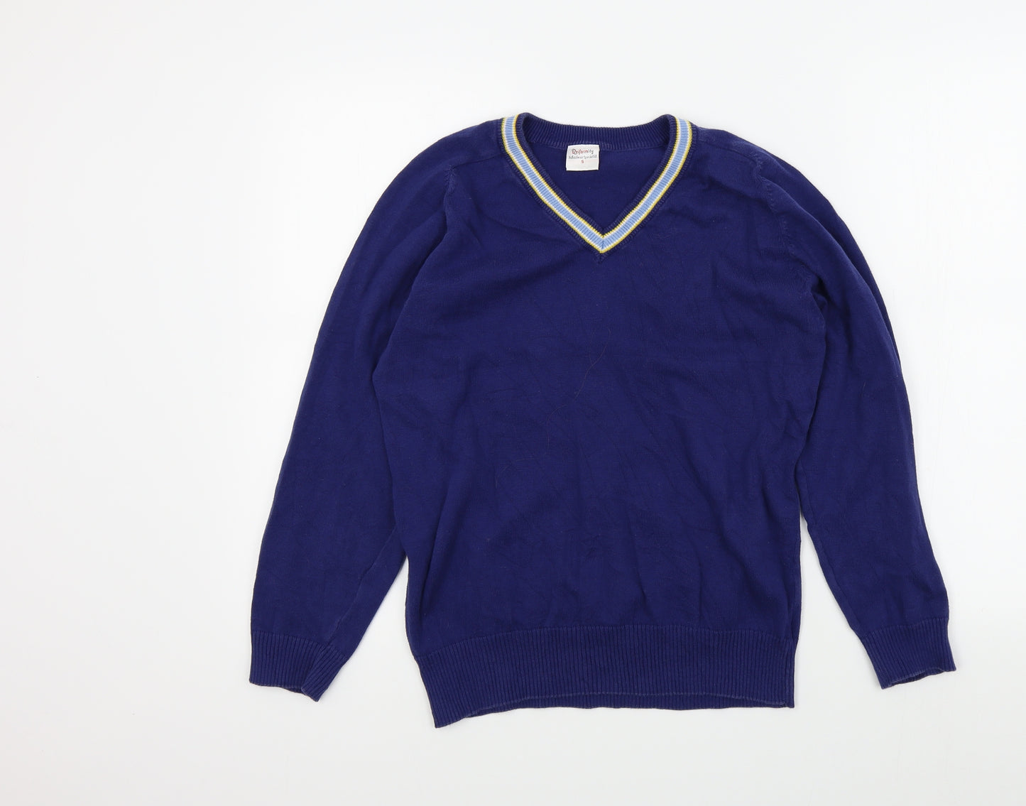 uniformity Boys Blue Colourblock  Pullover Jumper Size S