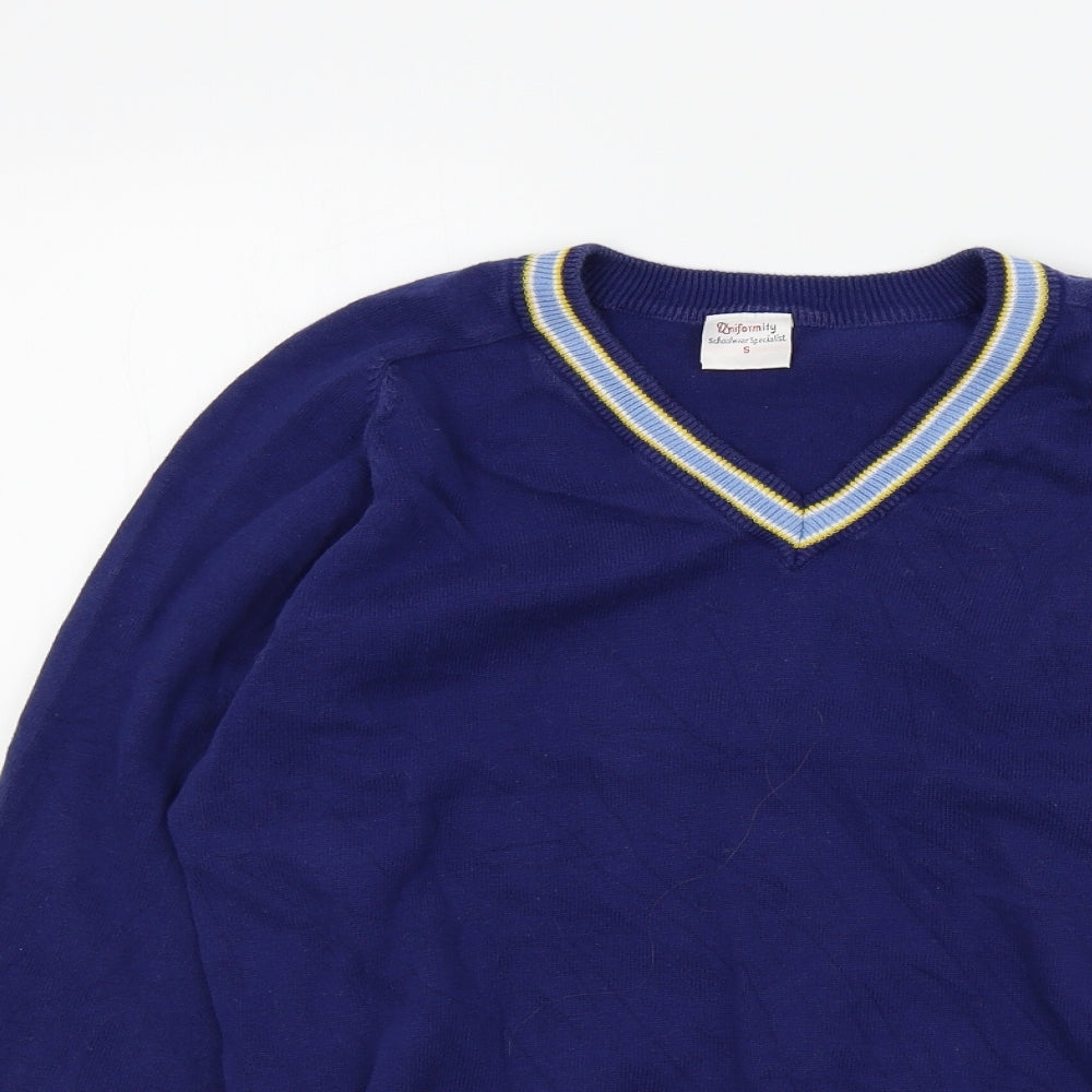 uniformity Boys Blue Colourblock  Pullover Jumper Size S