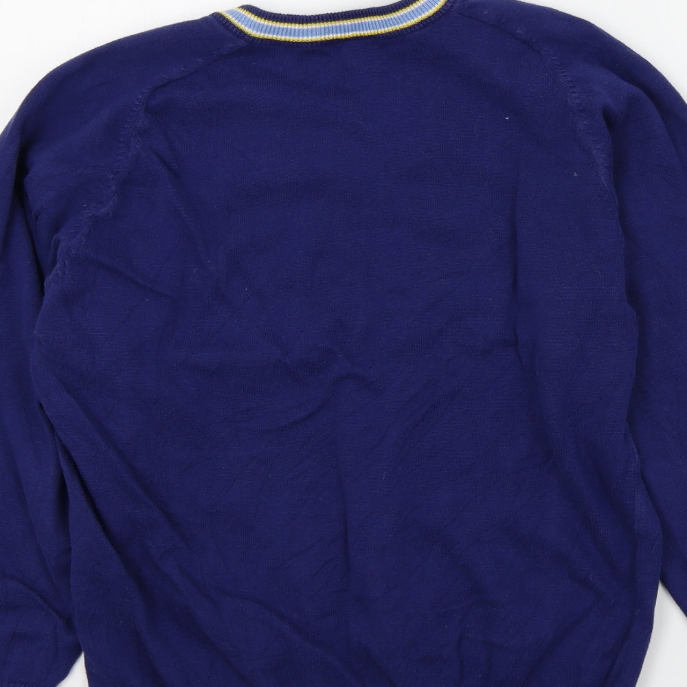 uniformity Boys Blue Colourblock  Pullover Jumper Size S