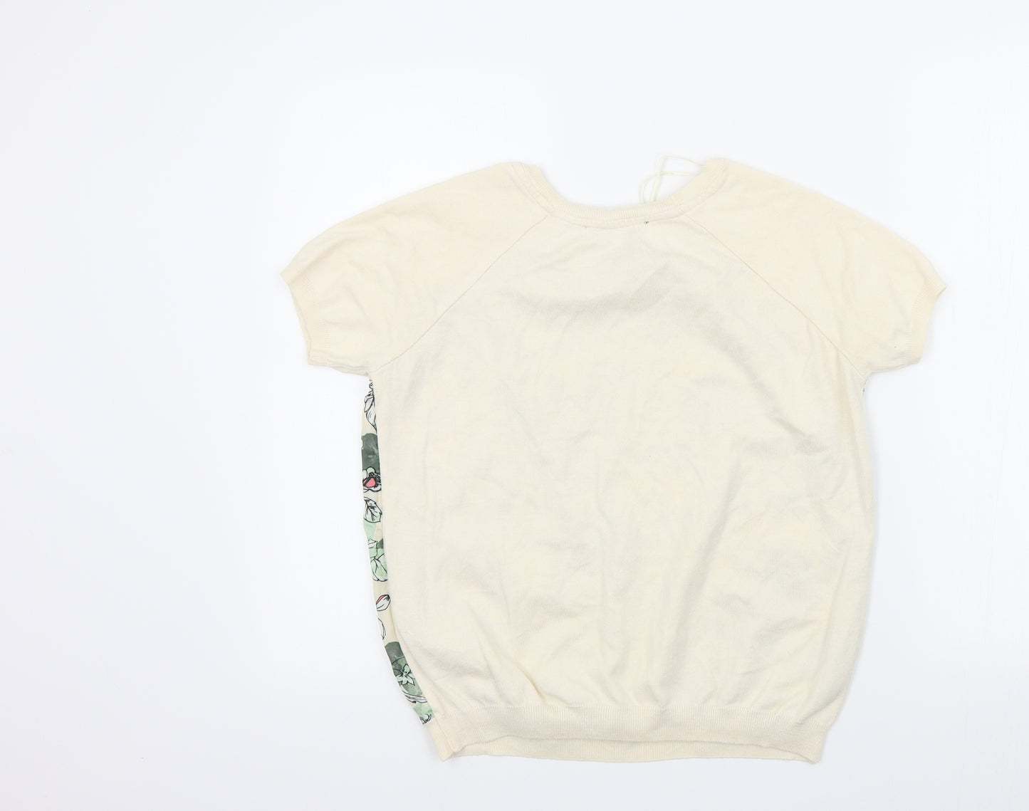 Dorothy Perkins Womens Beige Floral  Basic T-Shirt Size 12