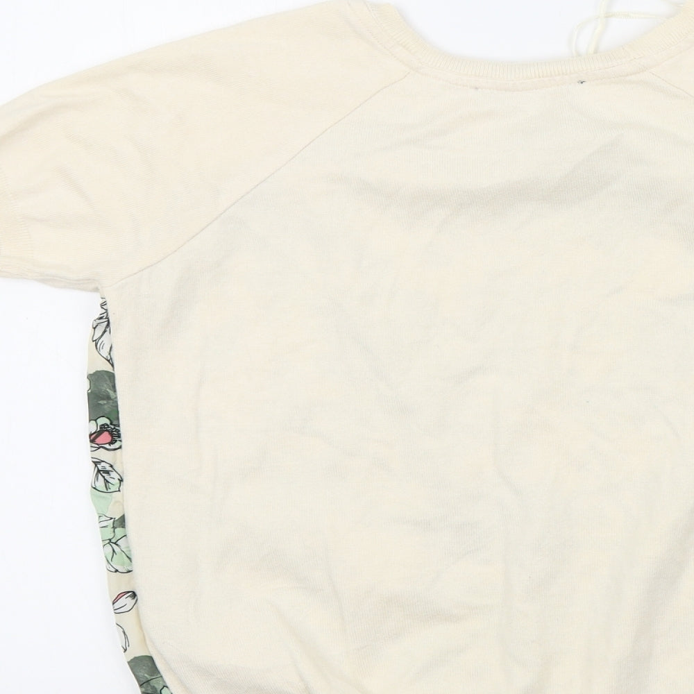 Dorothy Perkins Womens Beige Floral  Basic T-Shirt Size 12