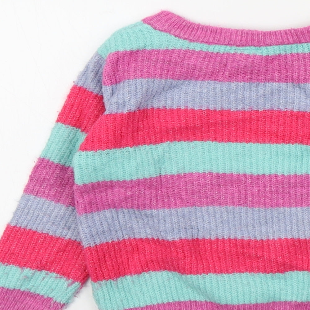 TU Girls Pink Colourblock  Pullover Jumper Size 2-3 Years