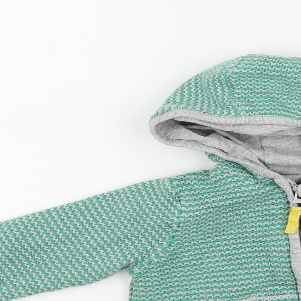 M&S Boys Green Colourblock  Full Zip Jumper Size 12-18 Months