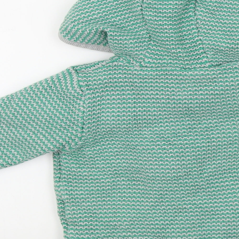 M&S Boys Green Colourblock  Full Zip Jumper Size 12-18 Months