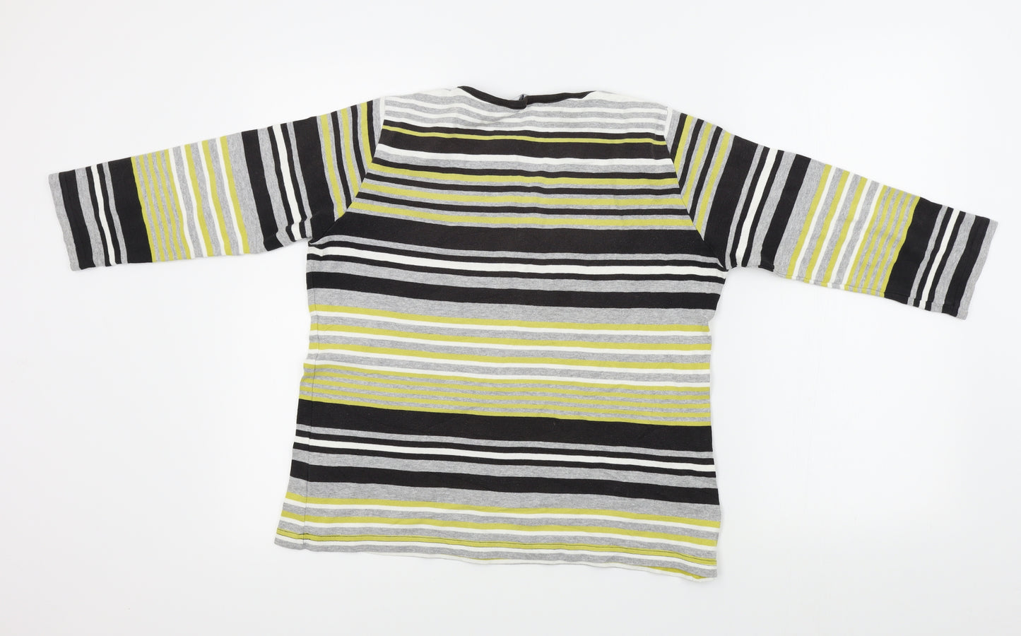 hle Womens Grey Striped  Basic T-Shirt Size M