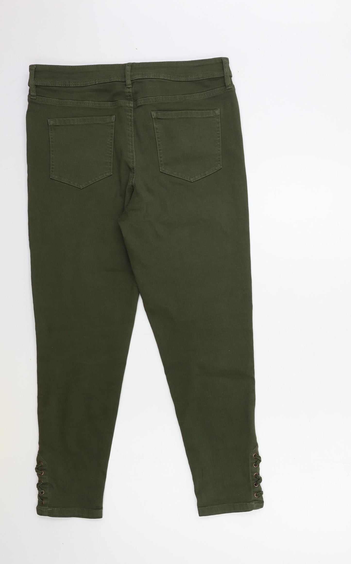 F&F Womens Green  Denim Skinny Jeans Size 14 L27 in