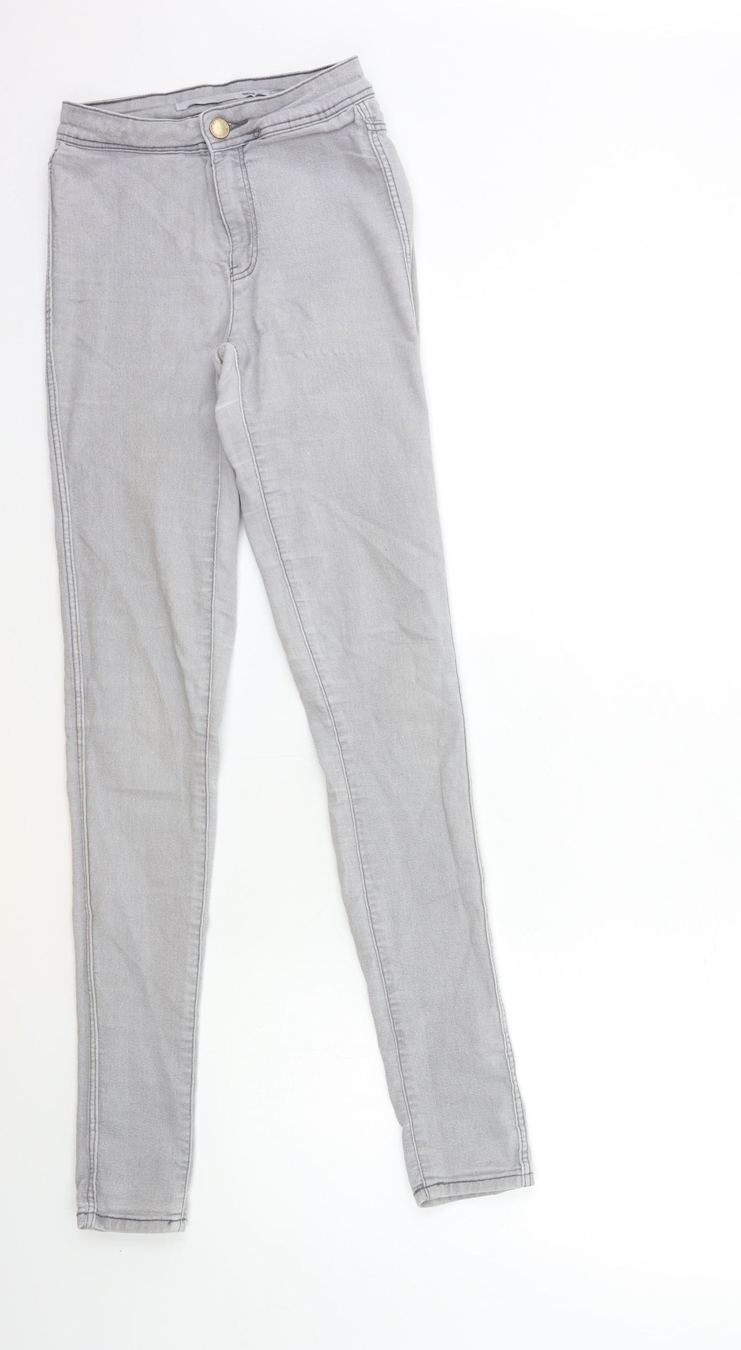 Preworn Womens Grey  Denim Skinny Jeans Size 23 in L31 in