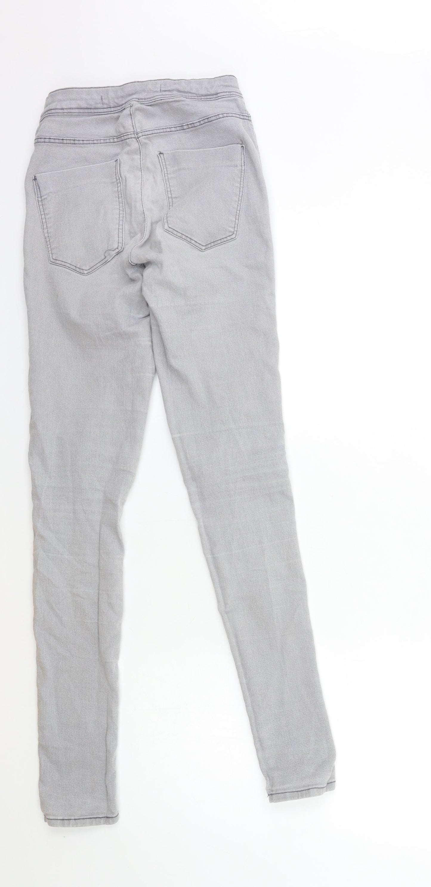 Preworn Womens Grey  Denim Skinny Jeans Size 23 in L31 in