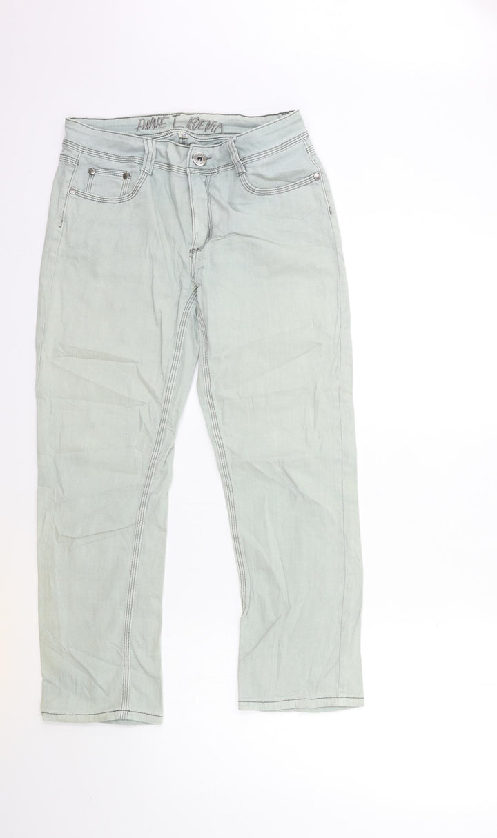 Preworn Womens Blue Denim Cropped Jeans Size 10 L28 in