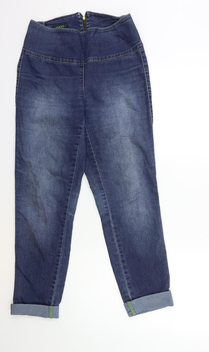 Rock Jeans Womens Blue Denim Skinny Jeans Size L L27 in