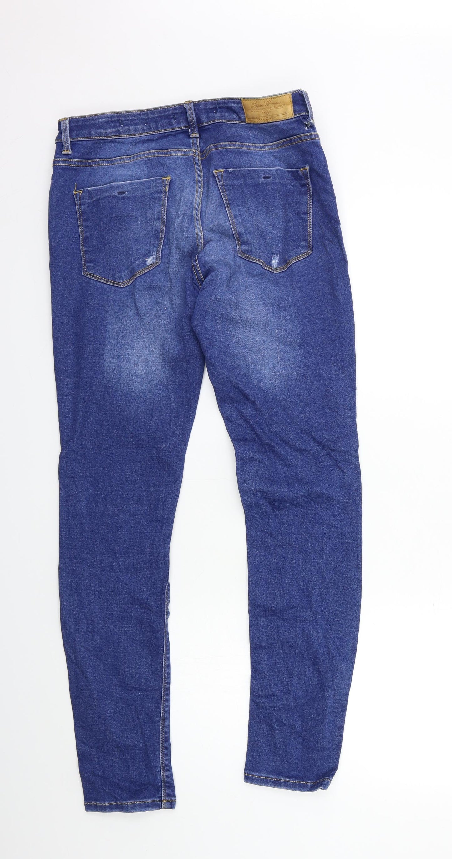 Zara Womens Blue  Denim Skinny Jeans Size 14 L29 in