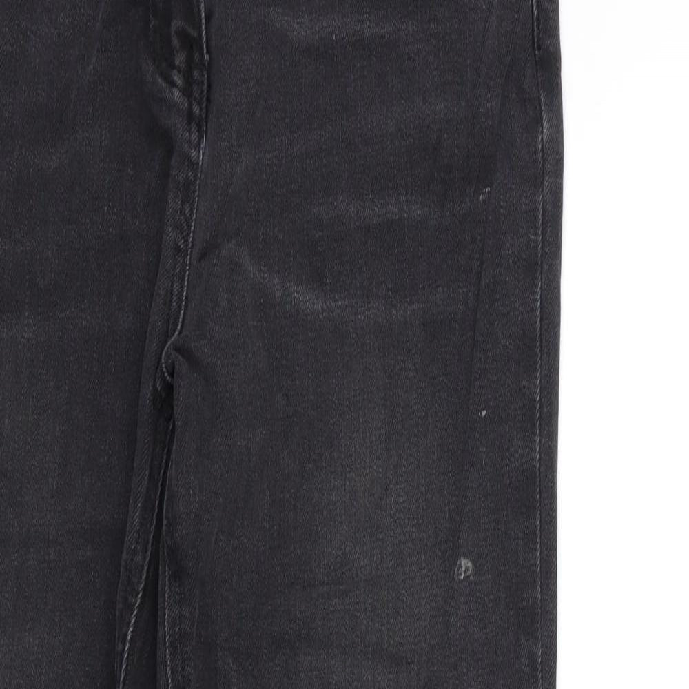 Marks and Spencer Womens Black  Denim Straight Jeans Size 12 L28 in