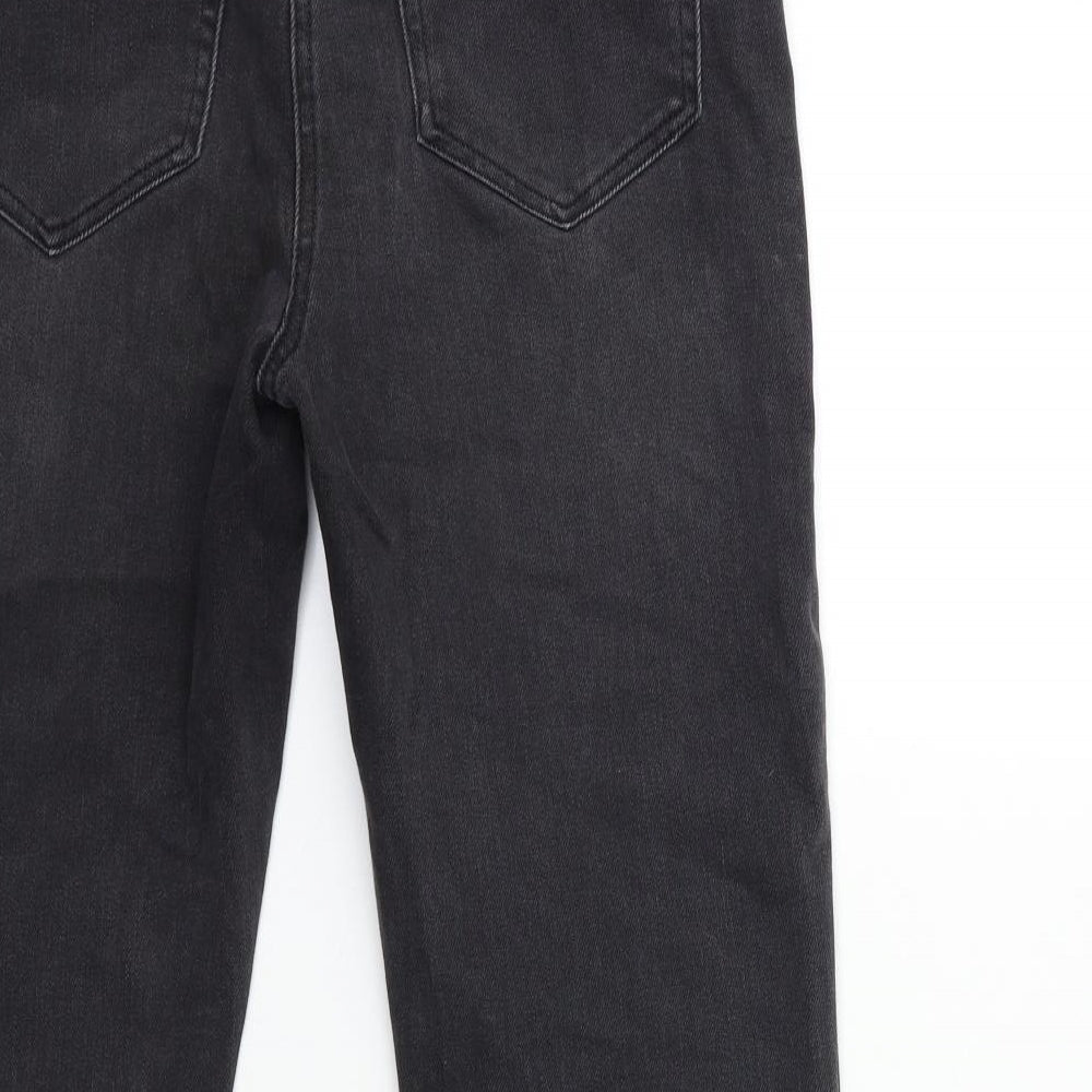 Marks and Spencer Womens Black  Denim Straight Jeans Size 12 L28 in