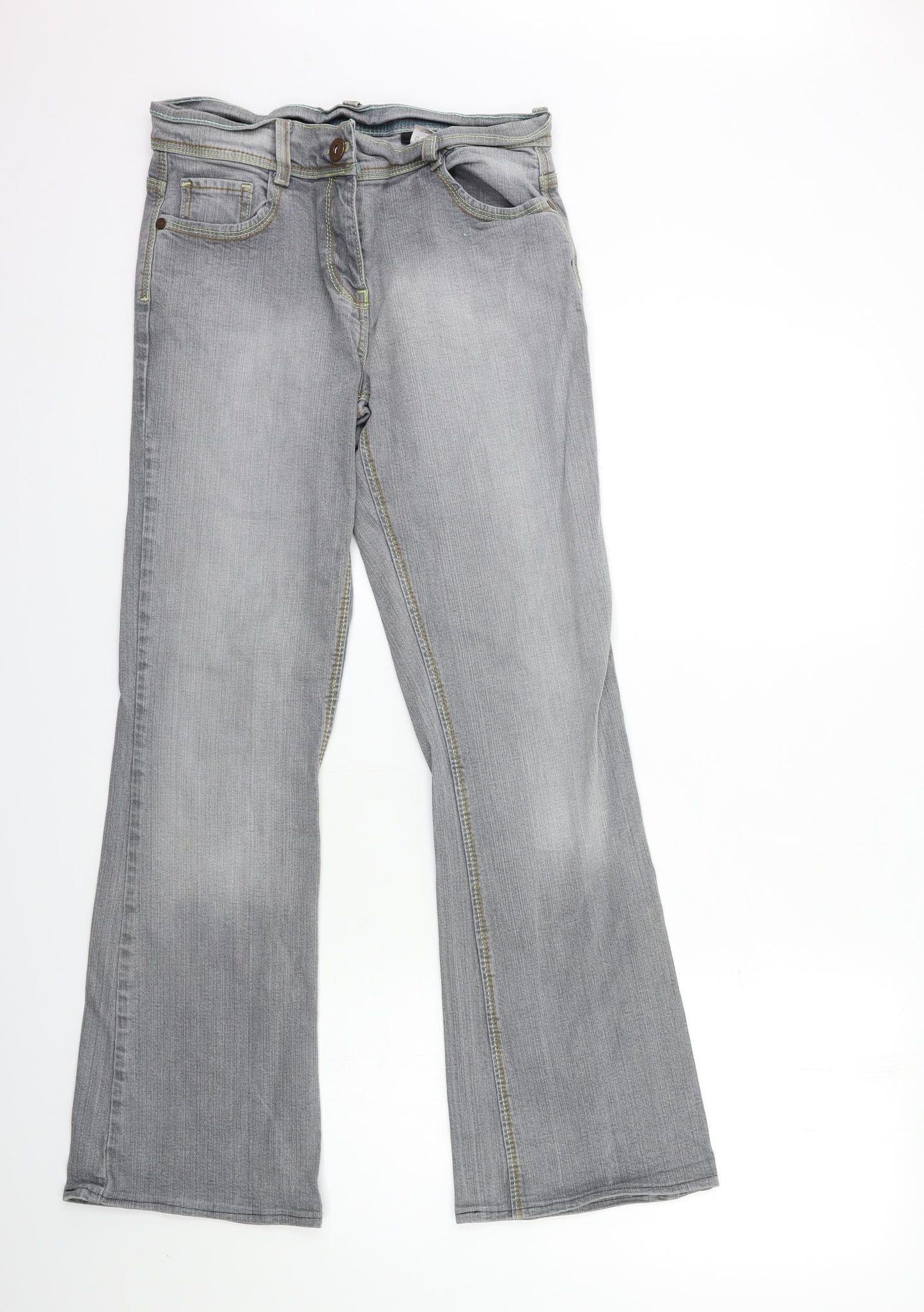 NEXT Womens Grey  Denim Bootcut Jeans Size 12 L30 in
