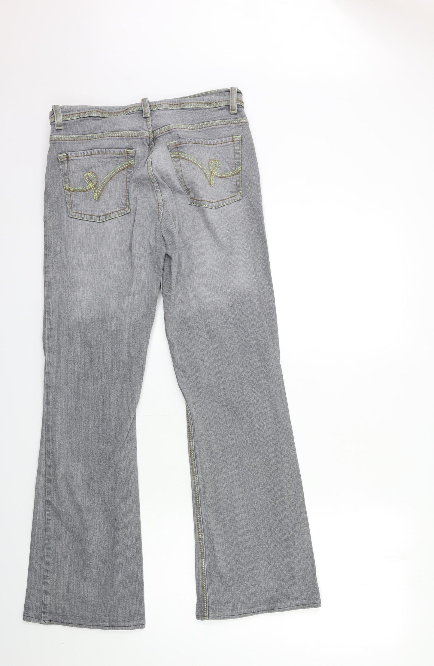 NEXT Womens Grey  Denim Bootcut Jeans Size 12 L30 in