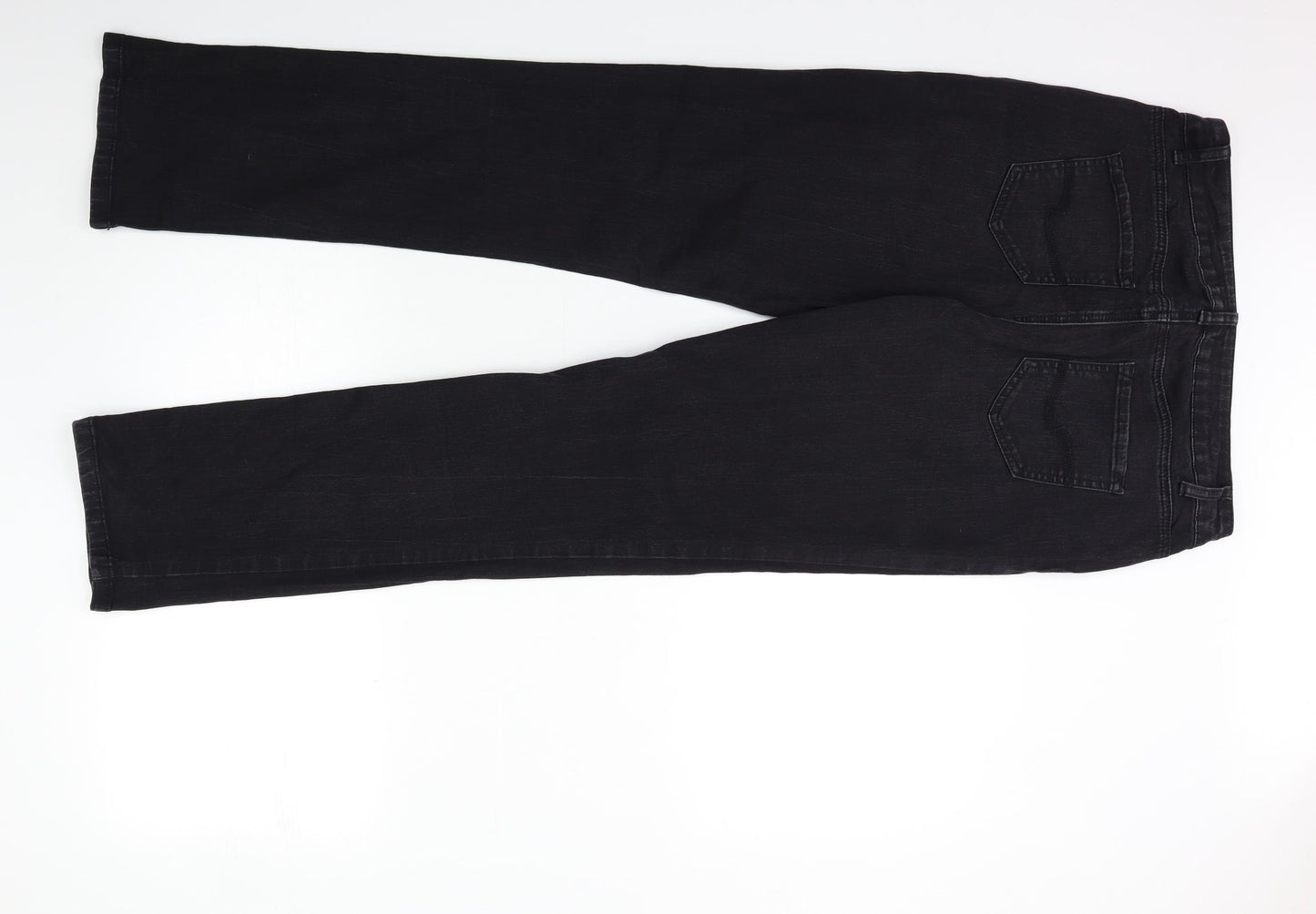TU Womens Black  Denim Straight Jeans Size 14 L32 in