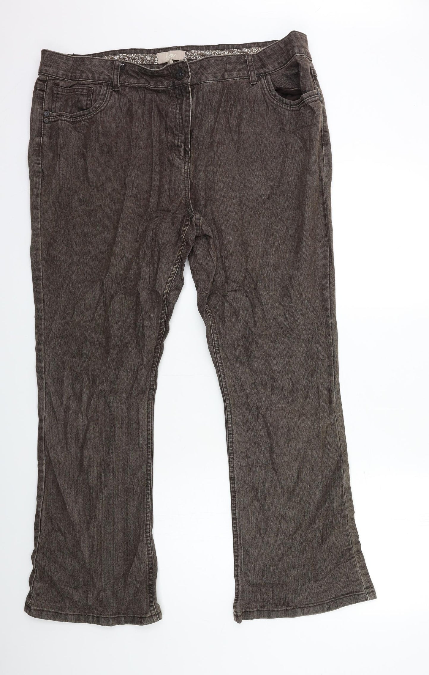 Soon Womens Brown  Denim Flared Jeans Size 20 L31 in
