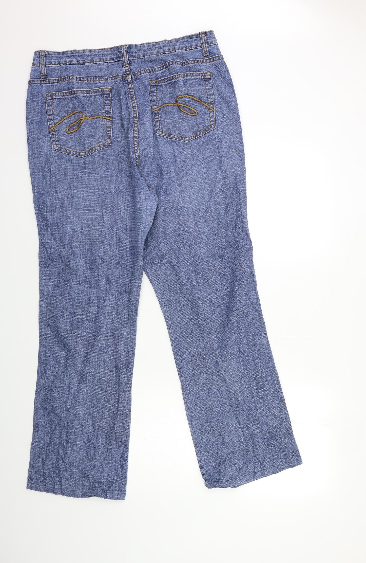Preworn Womens Blue  Denim Straight Jeans Size 18 L29 in