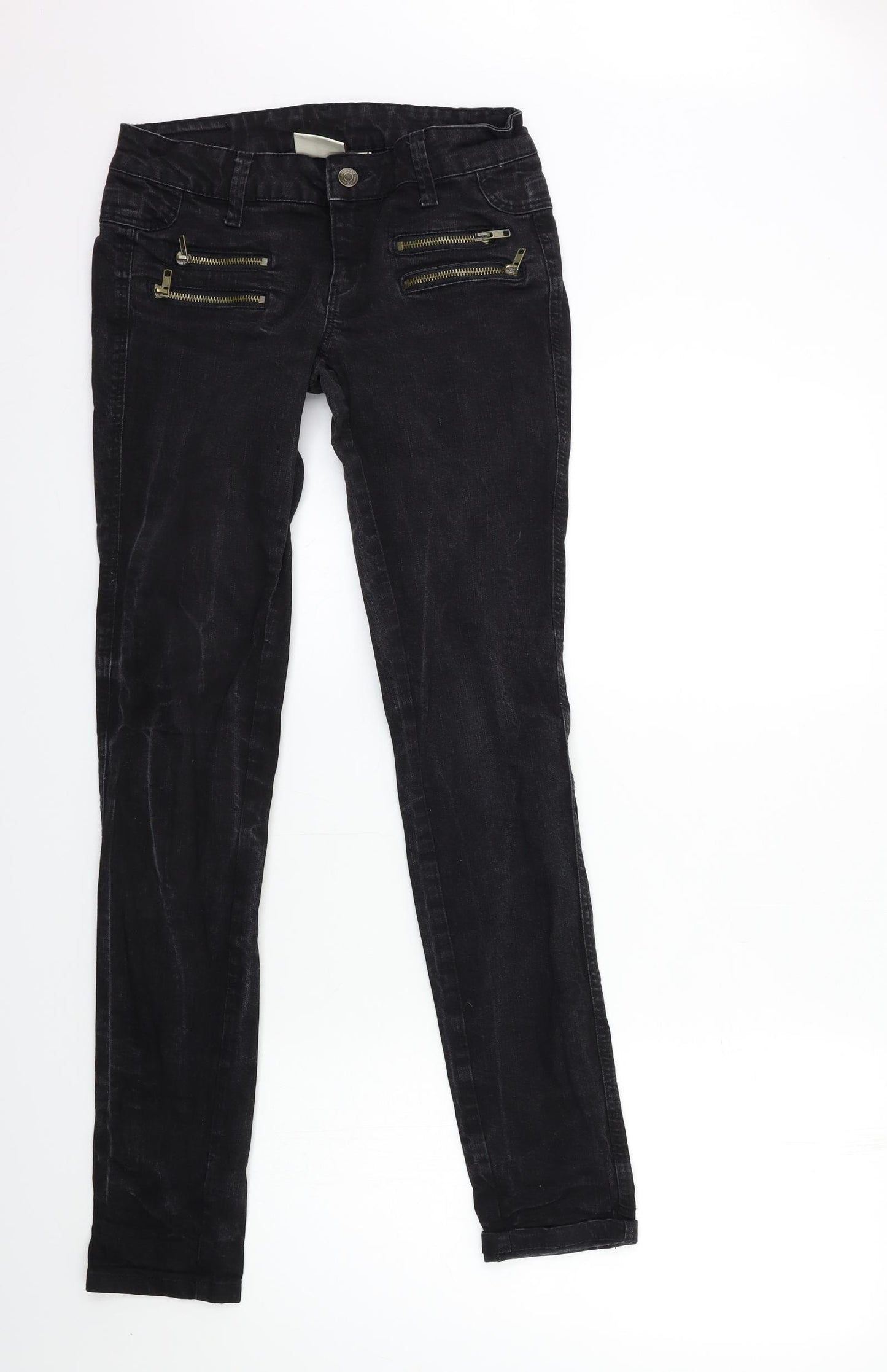 Mango Womens Black  Denim Skinny Jeans Size 10 L32 in