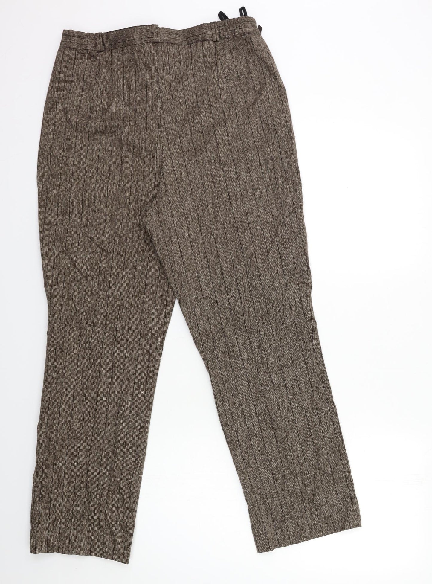 Blanchelle Womens Brown Striped  Trousers  Size 12 L27 in