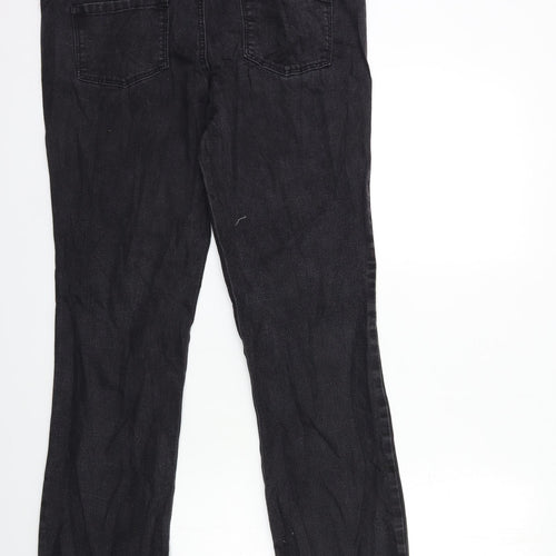 Dorothy Perkins Womens Black  Denim Straight Jeans Size 14 L30 in