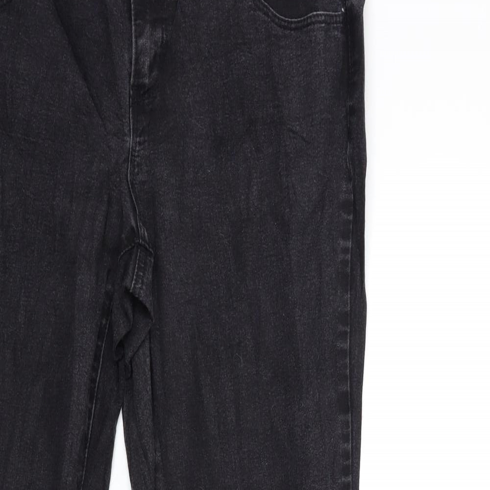 Dorothy Perkins Womens Black  Denim Straight Jeans Size 14 L30 in