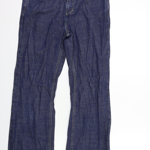 liz calborne Womens Blue  Denim Wide-Leg Jeans Size 12 L30 in