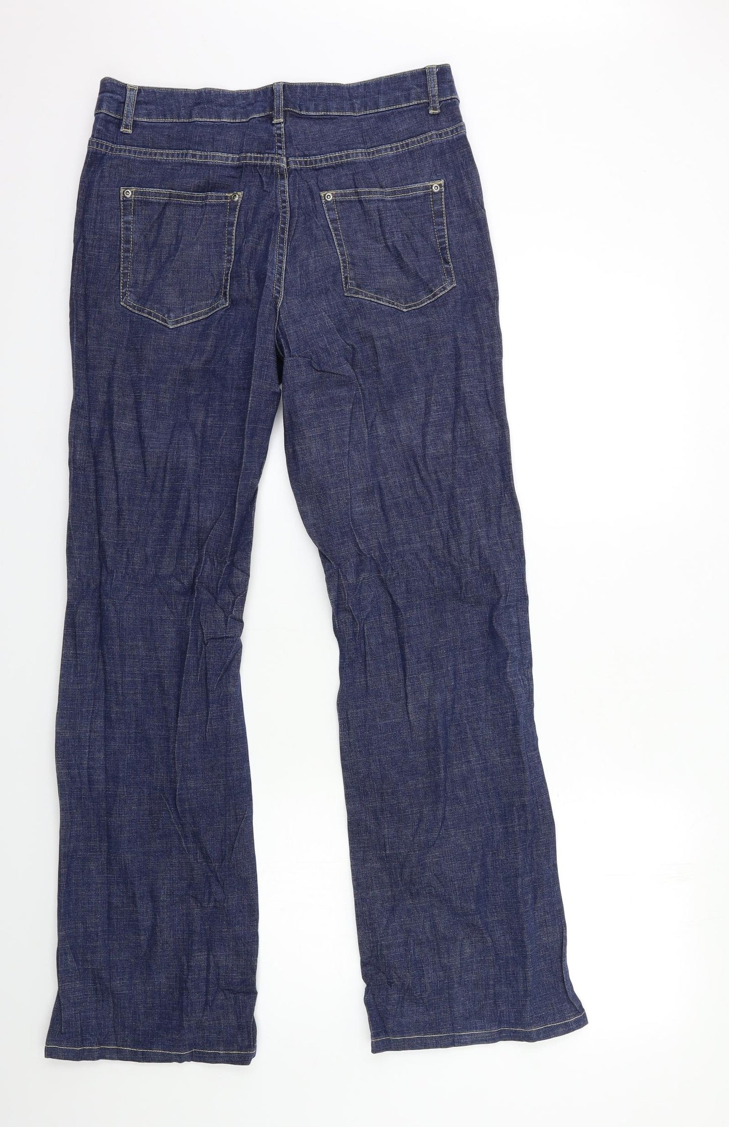 liz calborne Womens Blue  Denim Wide-Leg Jeans Size 12 L30 in