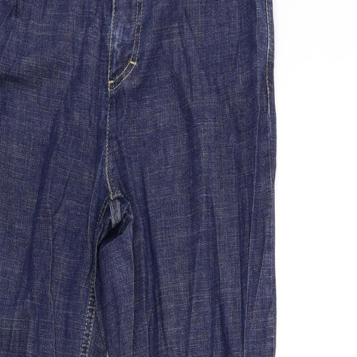 liz calborne Womens Blue  Denim Wide-Leg Jeans Size 12 L30 in