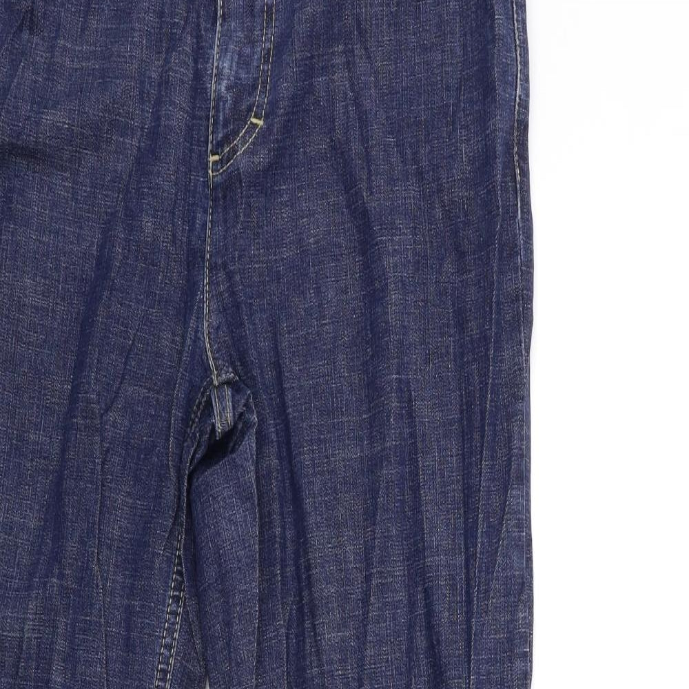 liz calborne Womens Blue  Denim Wide-Leg Jeans Size 12 L30 in