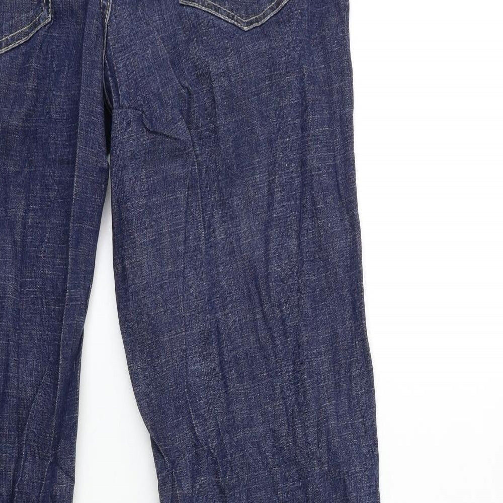 liz calborne Womens Blue  Denim Wide-Leg Jeans Size 12 L30 in