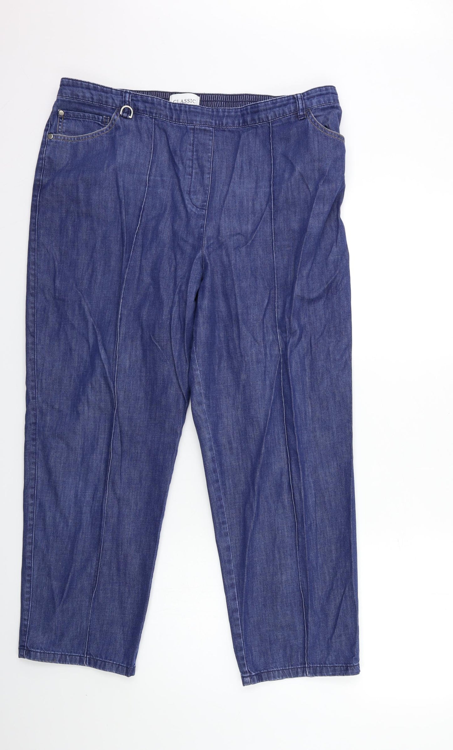 Marks and Spencer Womens Blue  Denim Straight Jeans Size 18 L28 in