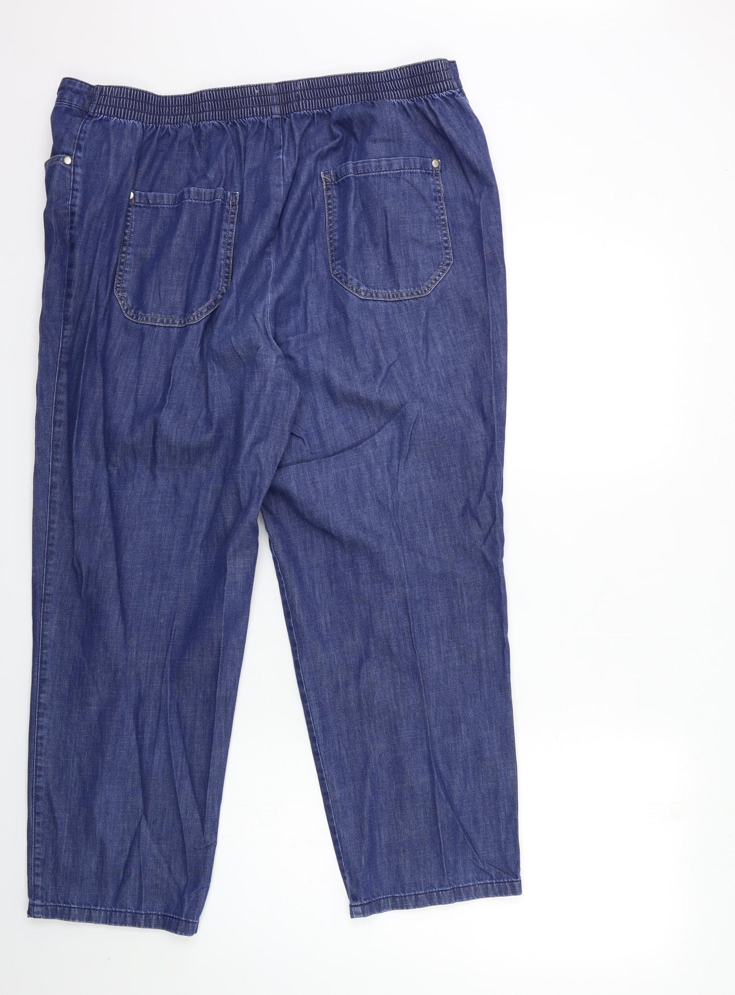 Marks and Spencer Womens Blue  Denim Straight Jeans Size 18 L28 in