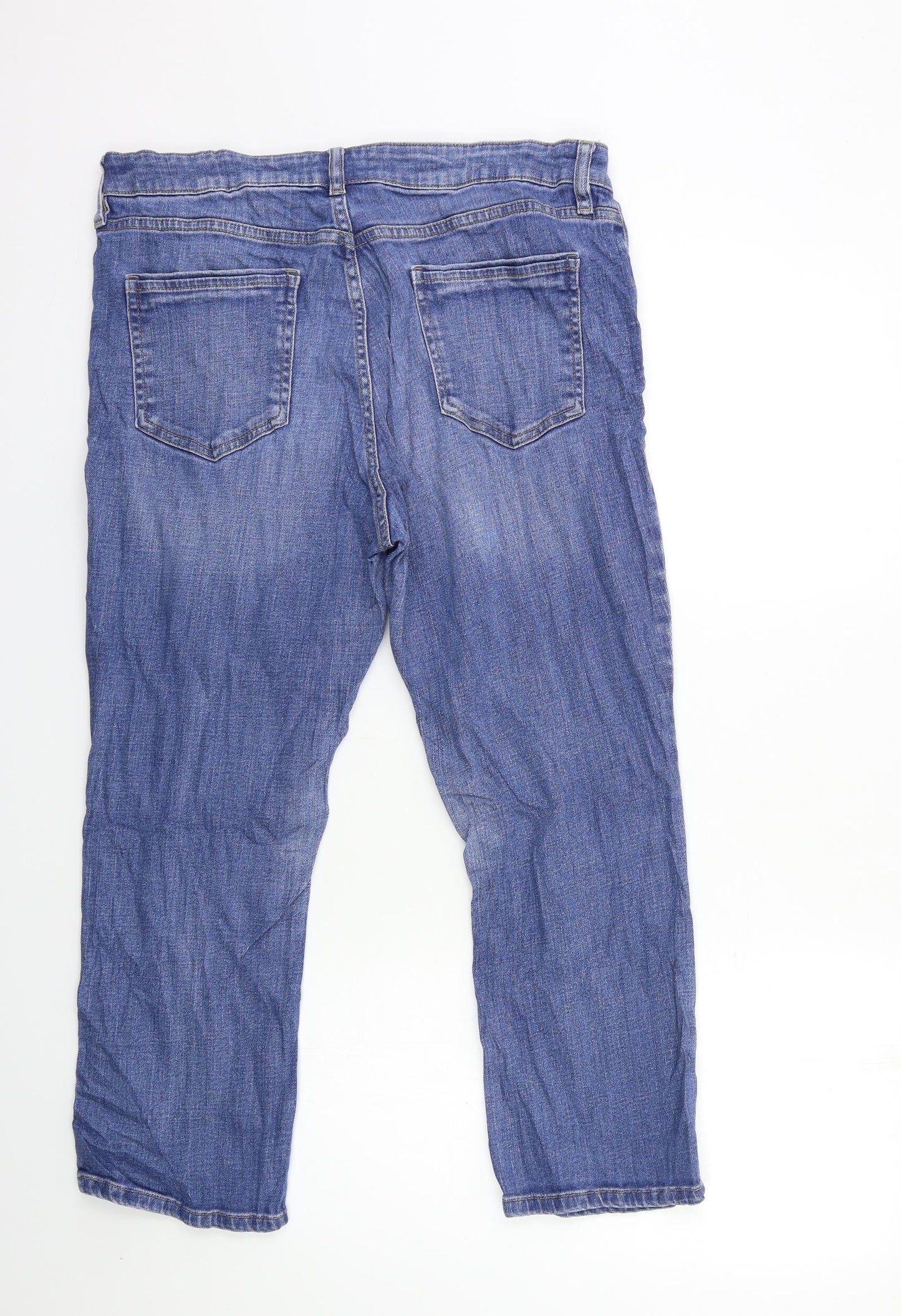 F&F Womens Blue  Denim Straight Jeans Size 16 L27 in