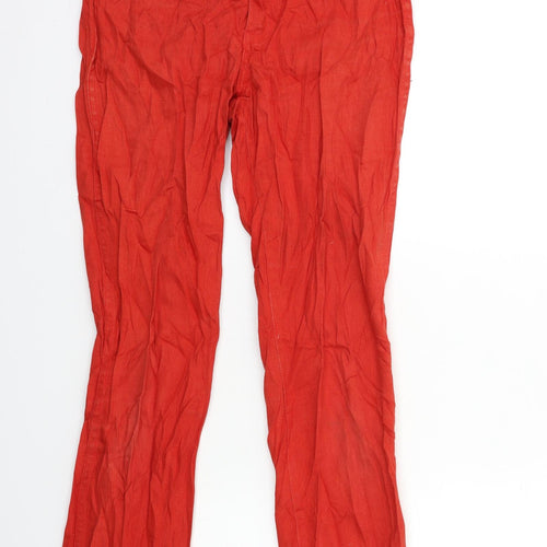 Preworn Womens Red  Denim Skinny Jeans Size 26 in L31 in