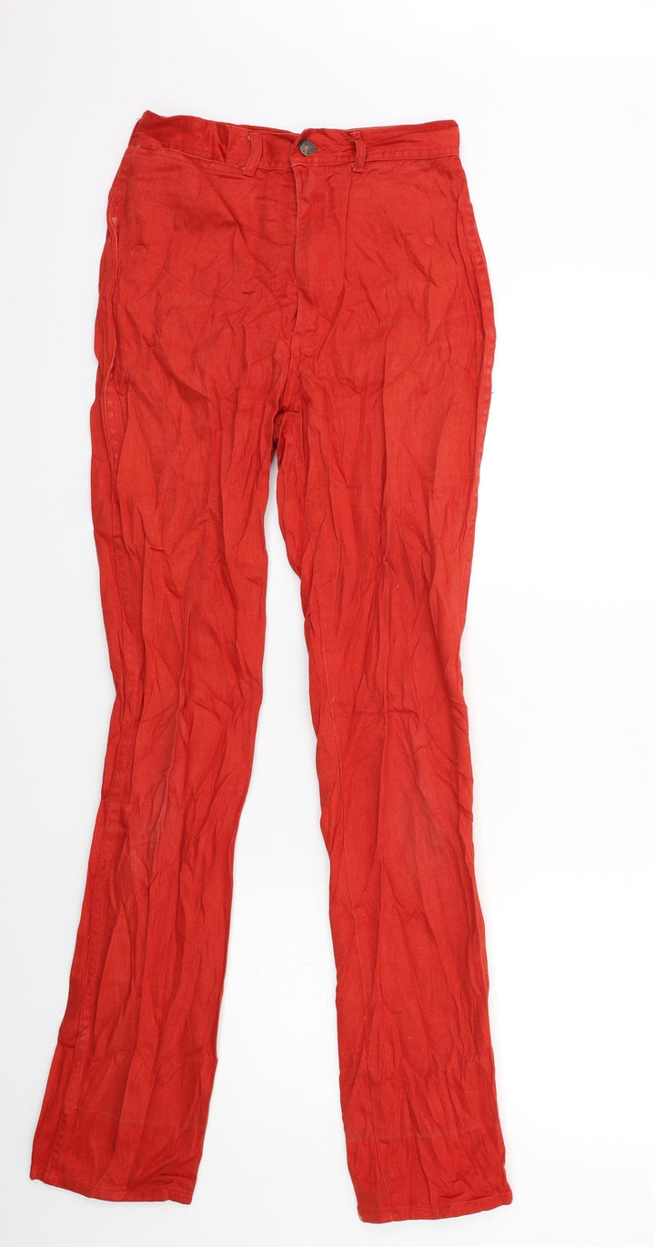 Preworn Womens Red Denim Skinny Jeans Size 26 in L31 in