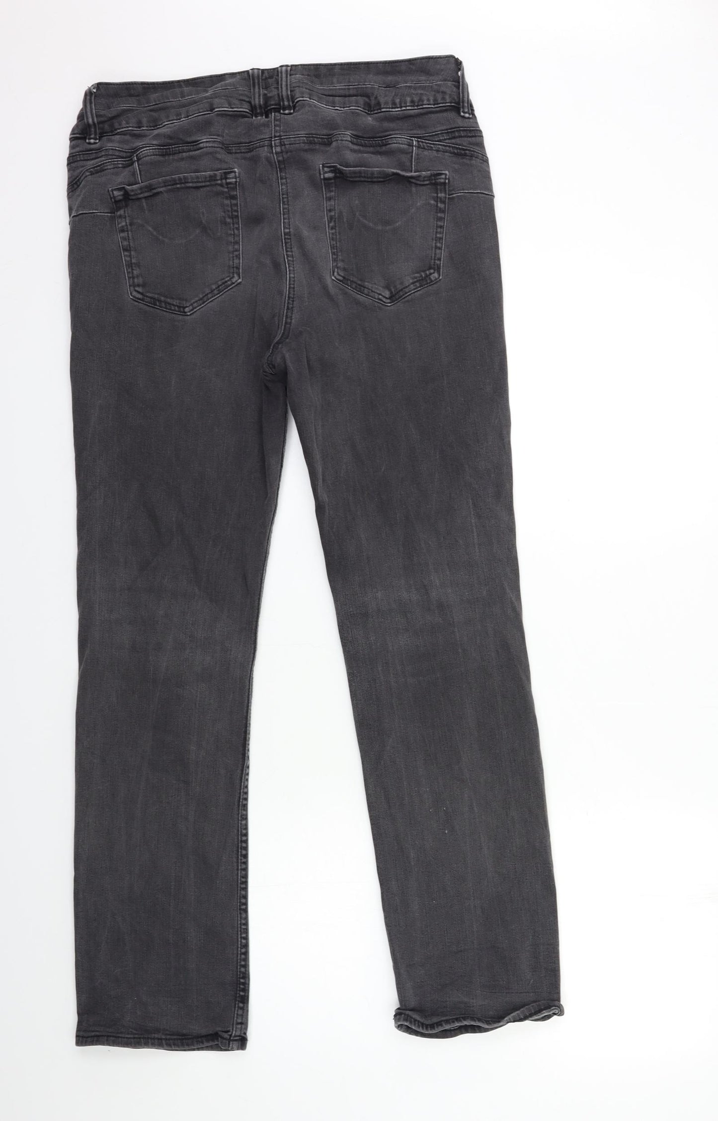 NEXT Womens Grey  Denim Straight Jeans Size 16 L30 in