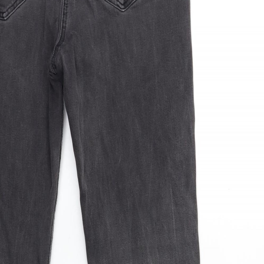 NEXT Womens Grey  Denim Straight Jeans Size 16 L30 in