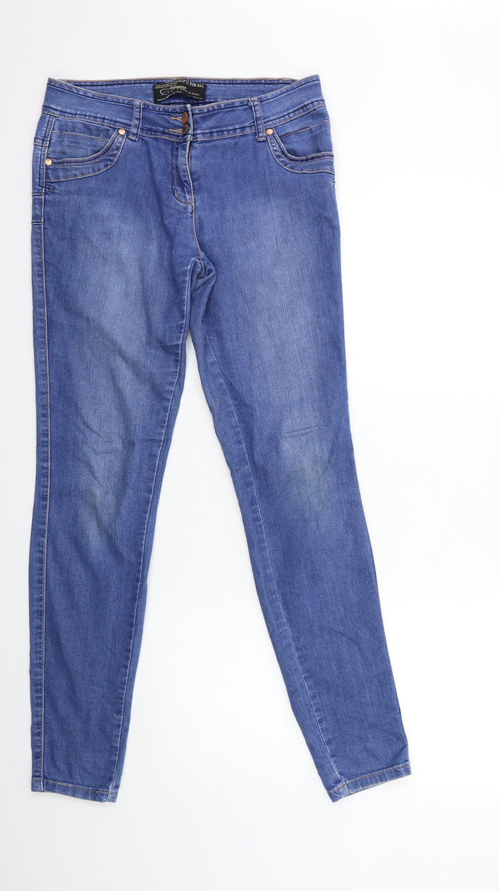 Preworn Womens Blue Denim Skinny Jeans Size 10 L32 in