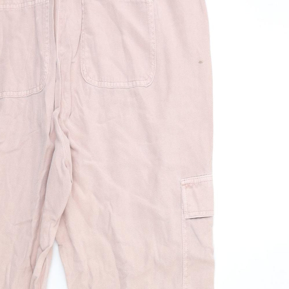 NEXT Womens Pink   Cargo Trousers Size 18 L28 in