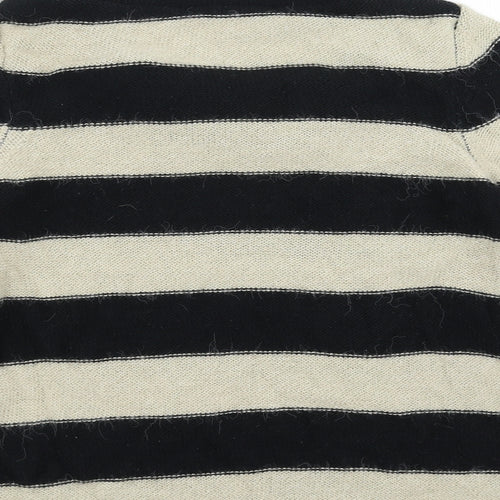 NEXT Womens Black Striped Knit Pullover Jumper Size 10