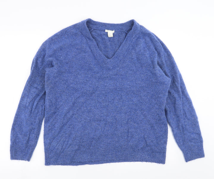 H&M Womens Blue Knit Pullover Jumper Size M